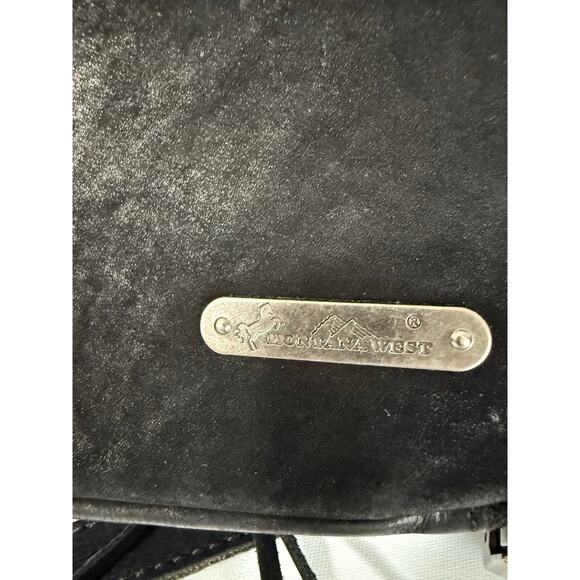 Montana West Black Suede Shoulder Bag Conceal Carry Hobo Tote Bag Fringe Zipper - Picture 5 of 9